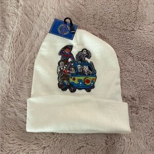 White Graphic Beanie